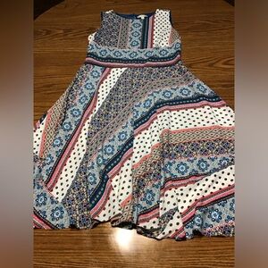 Dana Buchman Multicolor Patterned Skater Dress